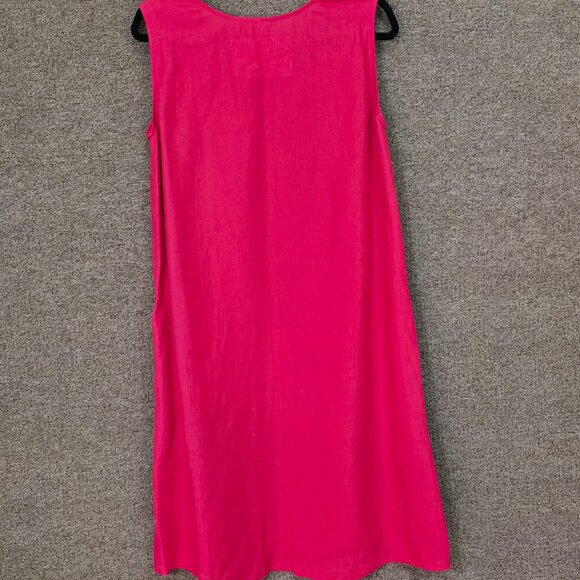 Amour Linen Norah Loose Linen Dress Viva Magenta Sz XL - Picture 7 of 7